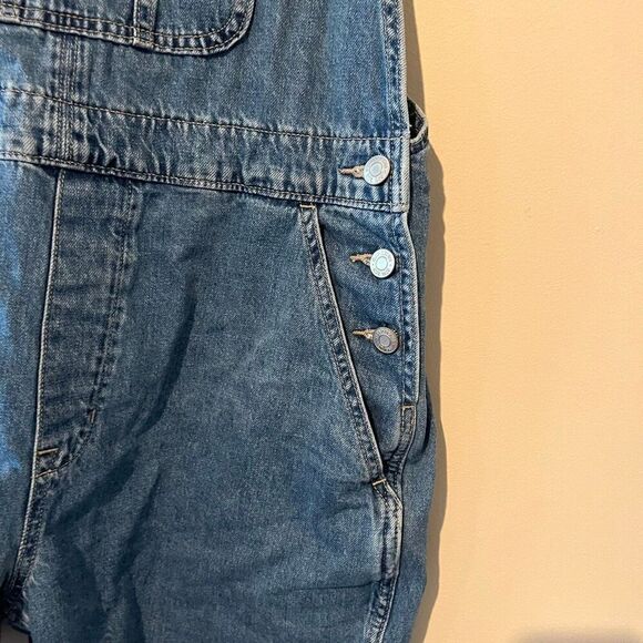 GAP DENIM 90’s Y2k Slouchy shorta medium wash overall shorts size Large denim ov - Picture 15 of 16